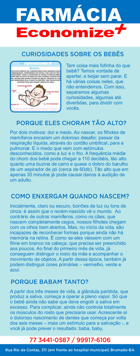 Farmácia Economize +: Curiosidades sobre os bebês