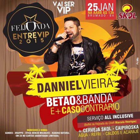 Brumado receberá show do sertanejo universitário Danniel Vieira dia 25 na Feijoada Entrevip