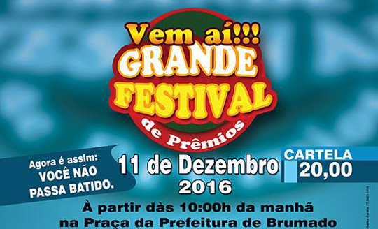 Festival de Prêmios será realizado em beneficio da Associação de Campo Seco em Brumado