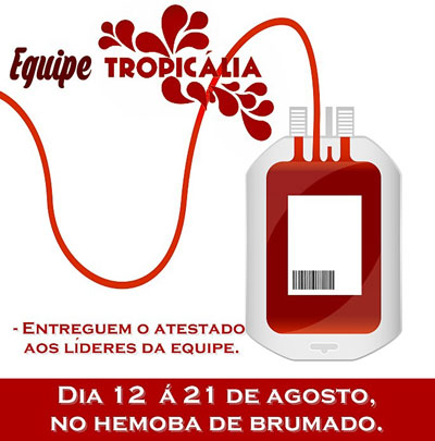 Gincana CEB 2015: Equipe Tropicália faz campanha de doação de sangue