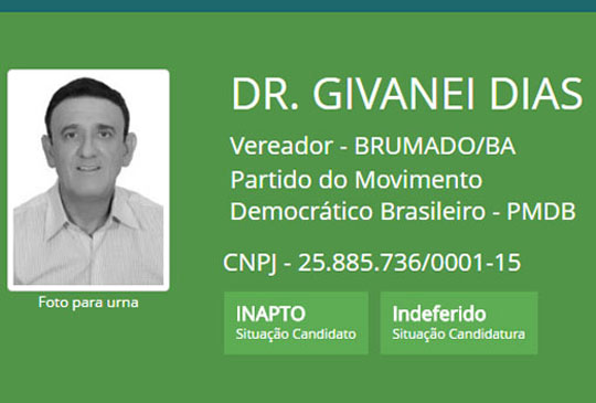 Eleições 2016: Irmão do prefeito de Brumado tem candidatura indeferida pela Justiça Eleitoral