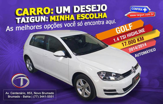 Golf TSI acaba de chegar na Taigun Auto em Brumado