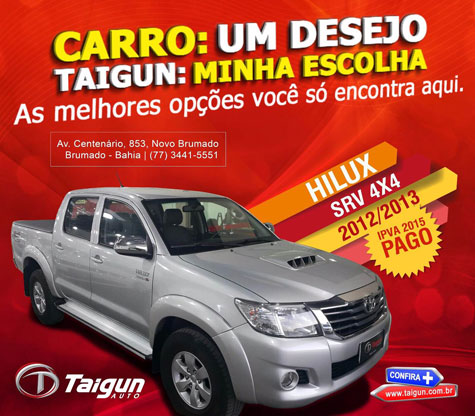 Hilux SRV 4x4 acaba de chegar na Taigun Auto em Brumado