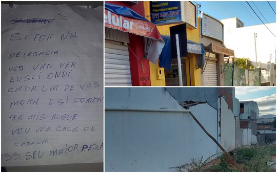 Guanambi: Comércio é assaltado e ladrão deixa bilhete ameaçando proprietário