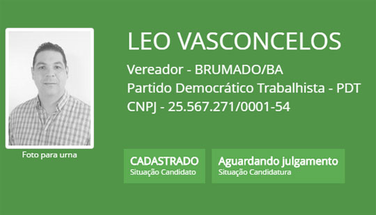 Eleições 2016: Justiça torna sem efeito indeferimento da candidatura de Léo Vasconcelos em Brumado