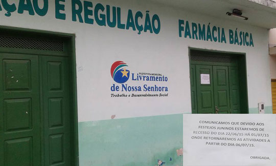 Devido aos festejos juninos, Farmácia Básica e Central de Marcação não funcionam em Livramento