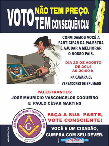 Brumado: Loja Maçônica inicia campanha sobre conscientização acerca da importância do voto