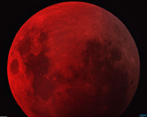 Eclipse do dia 15 de abril deixará Lua vermelha