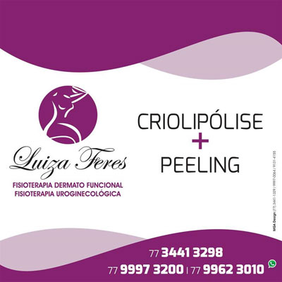 Criolipólise e peeling você encontra na Clínica Luiza Feres em Brumado