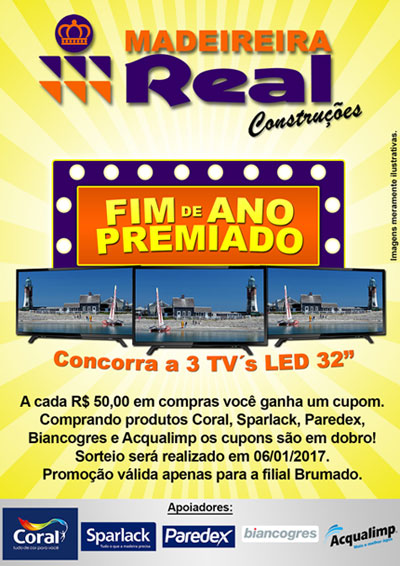 Participe do Fim de Ano Premiado na Madeireira Real em Brumado