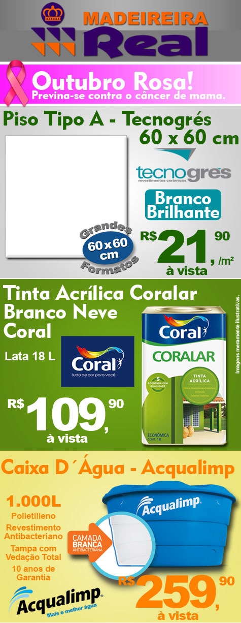 Confira as ofertas especiais desse mês de outubro na Madeireira Real 