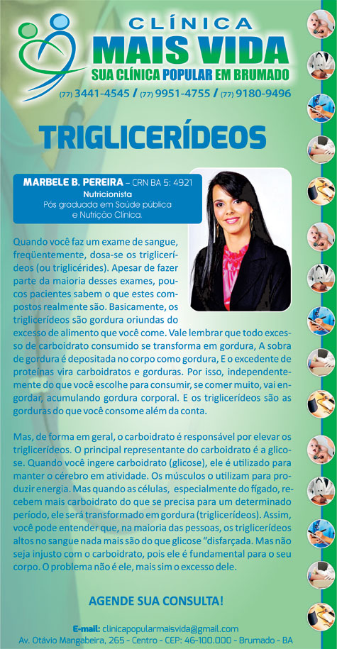 A nutricionista Marbele Barbosa Pereira atenda na Clínica Mais Vida em Brumado