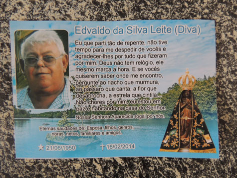Missa de sétimo dia em memória de Edvaldo da Silva Leite
