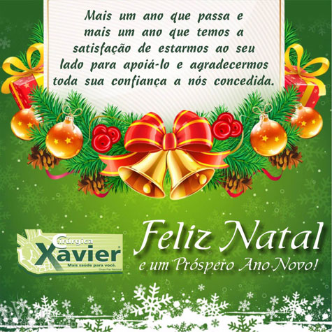 Cirúrgica Xavier deseja a todos boas festas