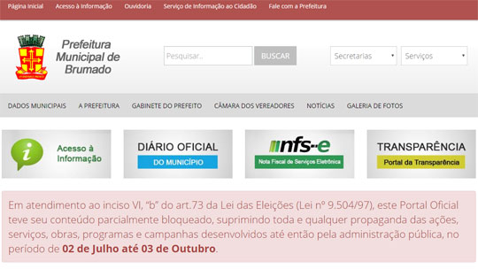 Site oficial da Prefeitura de Brumado é reformulado e apresenta novo layout