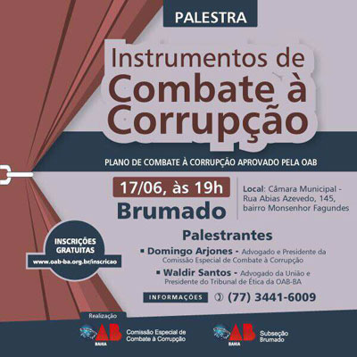 OAB promove palestra de combate à corrupção em Brumado