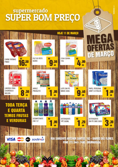 Confira as promoções desta quarta (11) no Supermercado Super Bom Preço