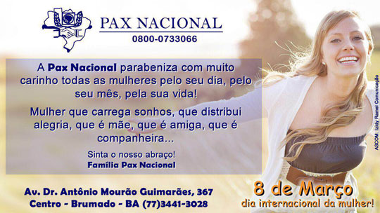 Pax Nacional celebra Dia Internacional da Mulher