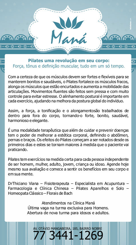 Pilates: Uma revolução para seu corpo na Clínica Maná