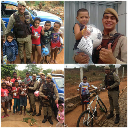 Juiz e polícia militar presenteiam crianças carentes em Brumado