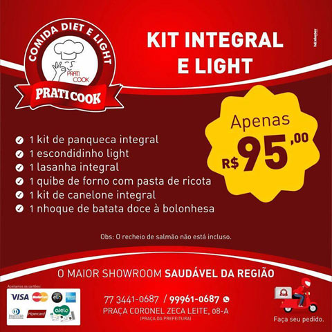 Praticook com kit integral e light em Brumado