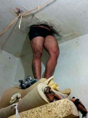 Curitiba: Preso fica entalado em teto após tentar fugir de delegacia
