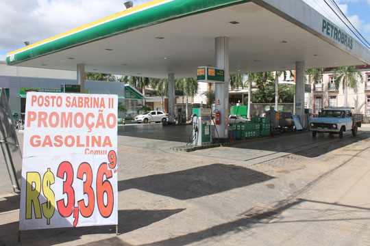 Gasolina de R$ 3,369 e Etanol a R$ 2,299 no Posto Sabrina em Brumado
