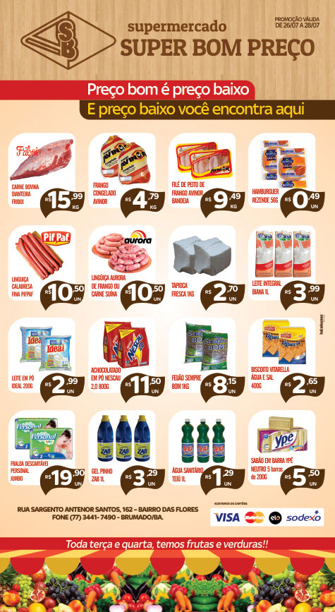 Confira as promoções no Supermercado Super Bom Preço