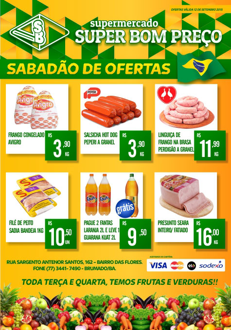 Confira as promoções deste sábado (12) no Supermercado Super Bom Preço