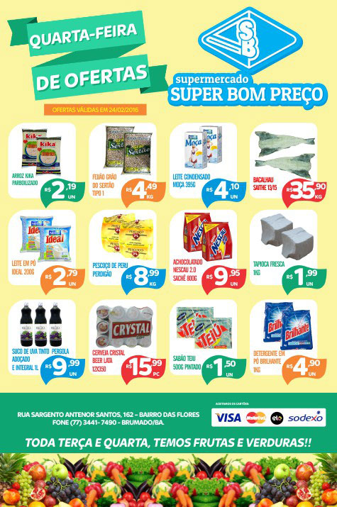 Quarta de ofertas no Supermercado Super Bom Preço