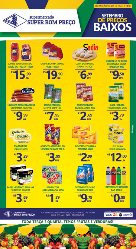 Confira as promoções desta semana no Supermercado Super Bom Preço