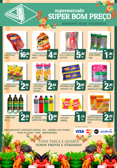Confira as promoções no Supermercado Super Bom Preço desta quarta (15)