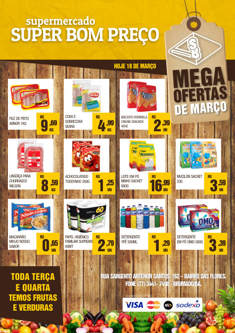 Confira as ofertas desta quarta (18) no Supermercado Super Bom Preço