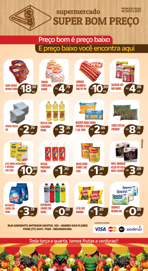 Confira as promoções no Supermercado Super Bom Preço