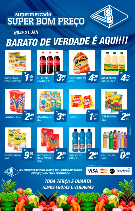 Confira as promoções desta quarta (21) no Supermercado Super Bom Preço