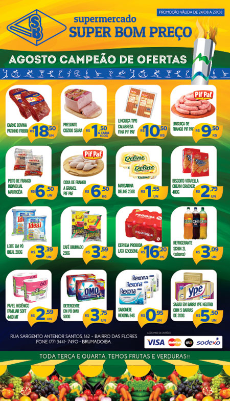 Agosto campeão de ofertas no Supermercado Super Bom Preço