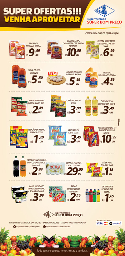 Confira as promoções no Supermercado Super Bom Preço
