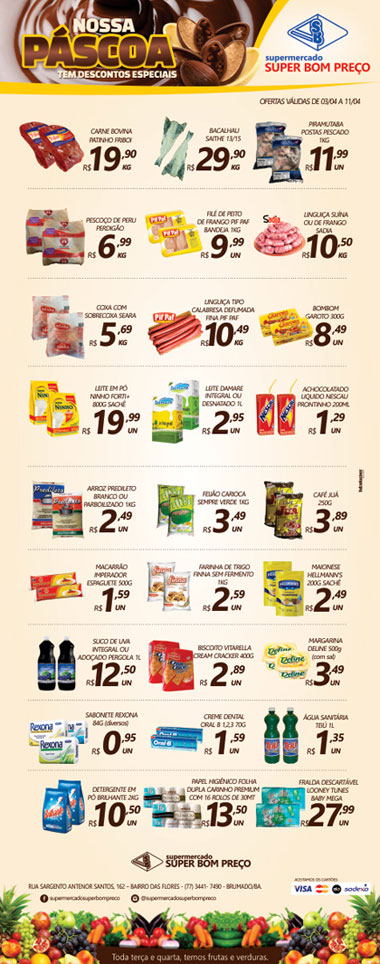 Confira as promoções no Supermercado Super Bom Preço