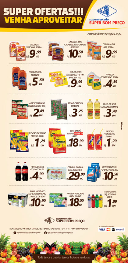 Confira as promoções no Supermercado Super Bom Preço