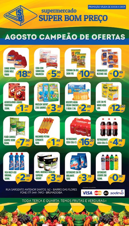 Confira as promoções da semana no Arraiá de Preços baixos no Supermercado Super Bom Preço