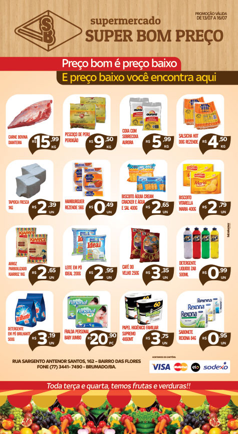 Confira as promoções no Supermercado Super Bom Preço