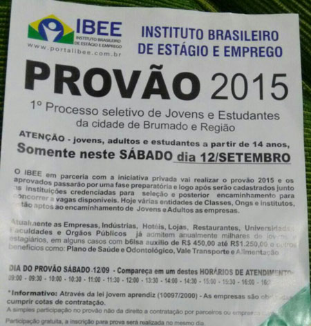 Vereador denuncia provão relâmpago em Brumado e pede investigação policial