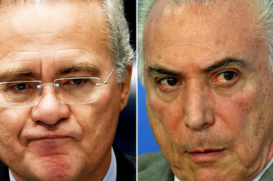 Renan Calheiros volta a atacar Michel Temer em rede social