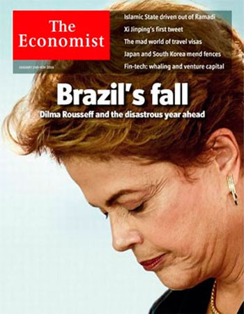 Revista inglesa estampa 'queda do Brasil' e prevê encolhimento econômico em 2016