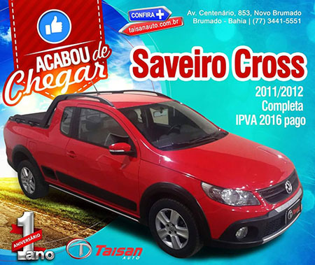 Saveiro Cross acaba de chegar na Taisan Auto em Brumado