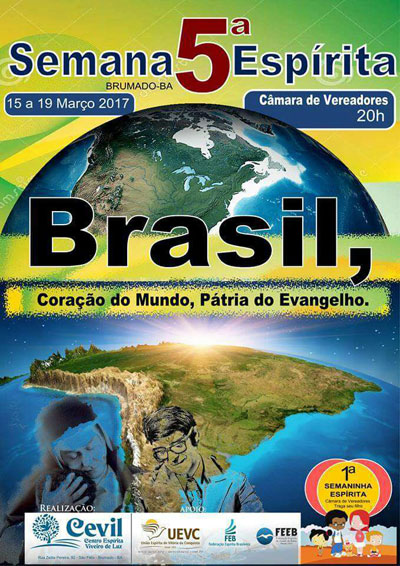 5ª Semana Espírita de Brumado acontece entre os dias 15 e 19 deste mês