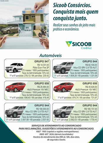 Conheça os planos da Sicoob Consórcios em Brumado