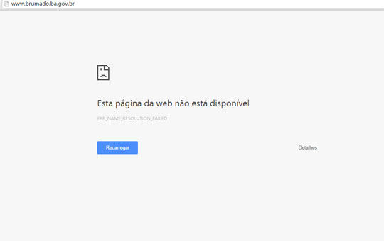 Brumado: Site da prefeitura está fora do ar