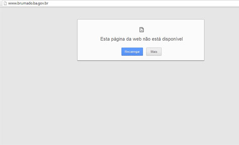 Site da prefeitura de Brumado está inacessível