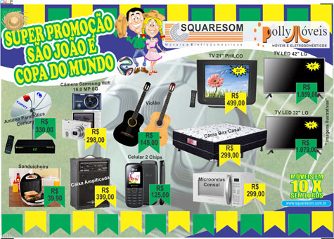 Squaresom/Polly Móveis lança mega promoção de São João e Copa do Mundo